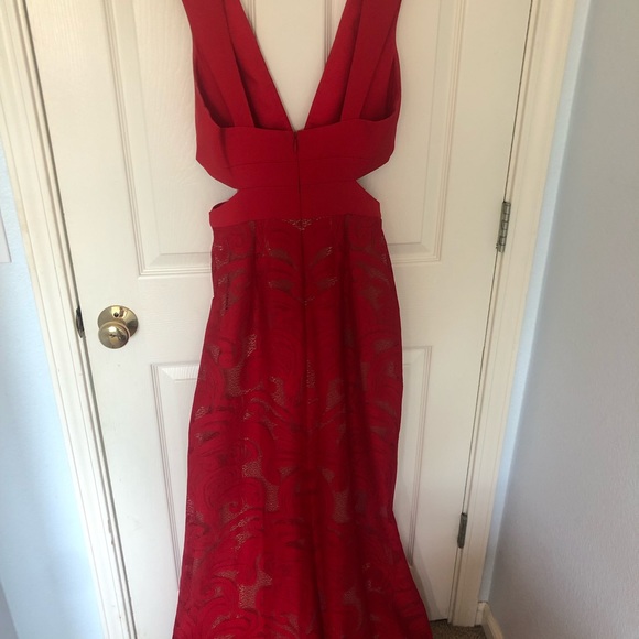 BCBG Red Lace Gown - Picture 3 of 5